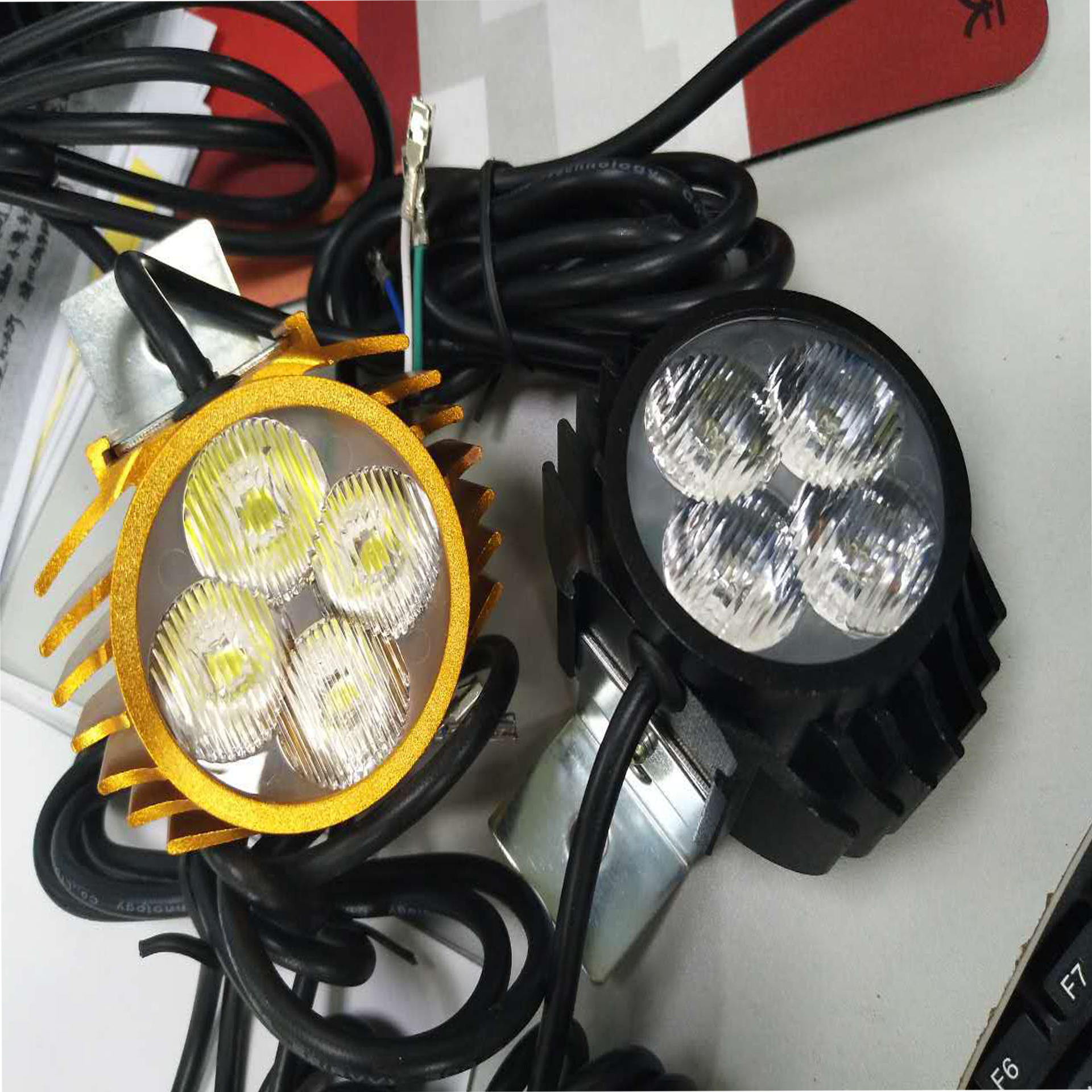 48v电动车灯led摩托车警示灯电动车头灯铝合金车灯锂电车防水灯