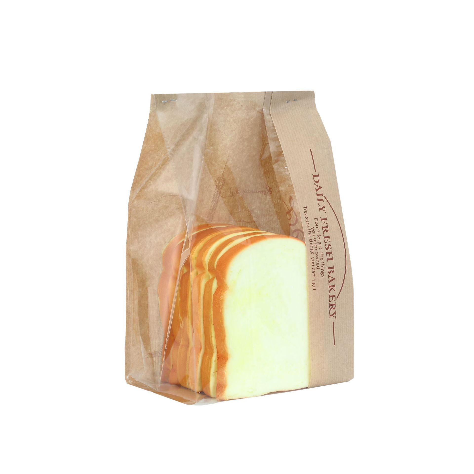 厂家批发牛皮纸开窗包装袋 早餐西点包装袋 法式面包袋