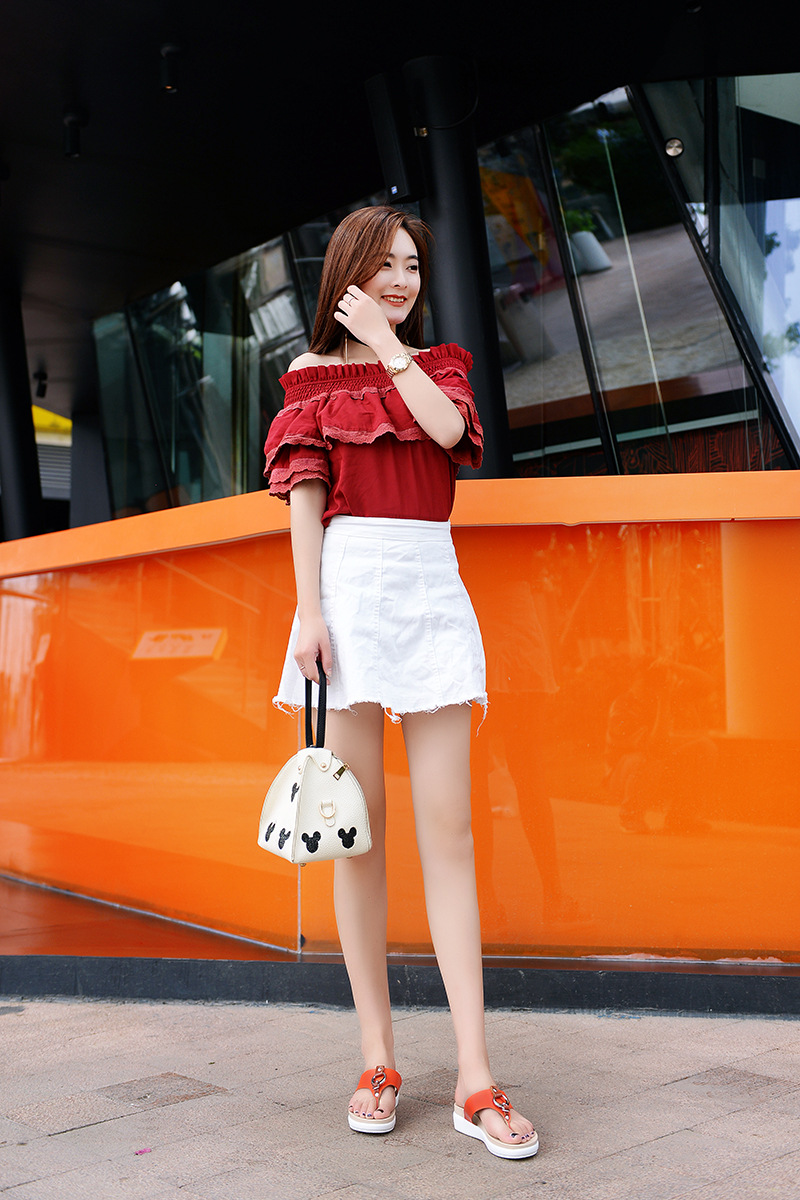 圆扣拖鞋女夏季一脚蹬真皮舒适便脱人字拖轻便软底防滑懒人鞋外穿