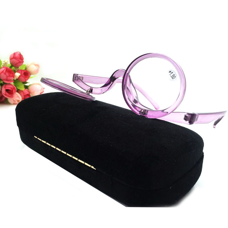 Magnifying Glass Makeup Glasses Women's Fashion Presbyopic Glasses Flip Rotating Reading Glasses Cross-Border Hot Sale