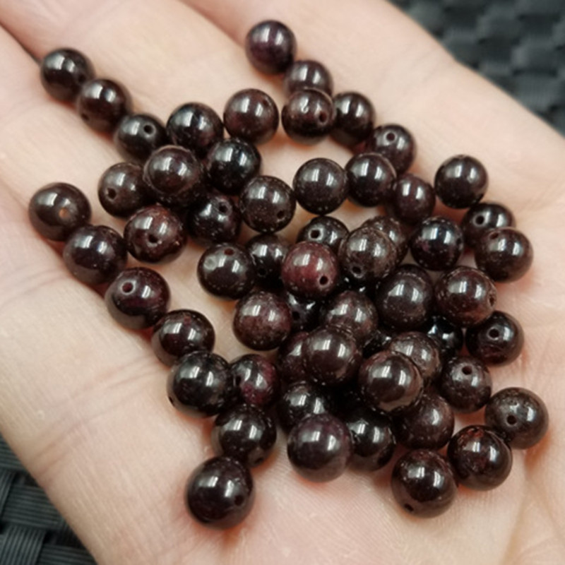 新款批发天然玉石石榴石圆珠散珠鸡血红6毫米圆珠diy手链项链珠子