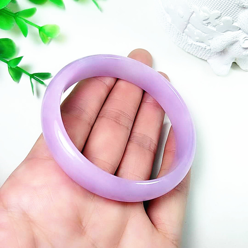 厂价特惠时尚冰润紫罗兰翡翠手镯 荧光紫罗兰翡翠手镯