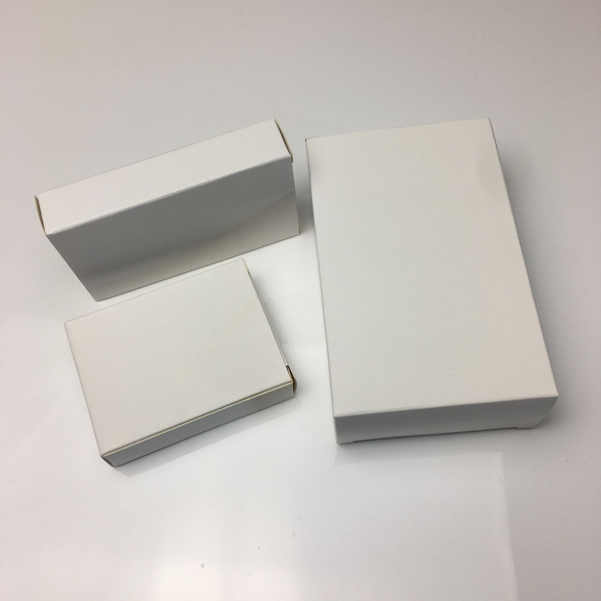 现货小纸盒 现货白盒白色扁盒 双开口白色纸盒通用现货白色包装盒