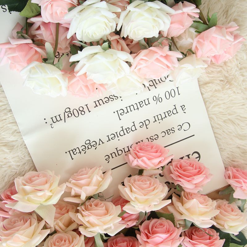 INS Style Moist Feeling Runrose Artificial Flower Factory Home Decoration Wedding Bouquet Fake Flowers for Wall Decoration Mw60000