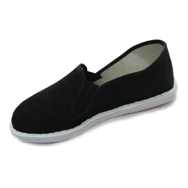 供应白底黑布鞋防滑底黑色工作鞋男女通用休闲布鞋老北京布鞋包邮