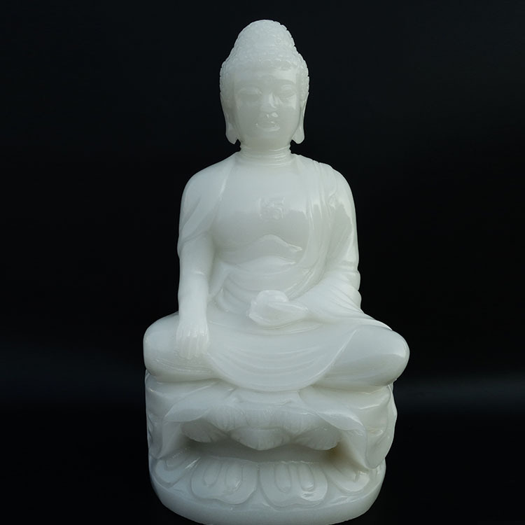 汉白玉佛释迦摩尼佛阿弥托佛坐佛玉石佛像庙供奉摆件