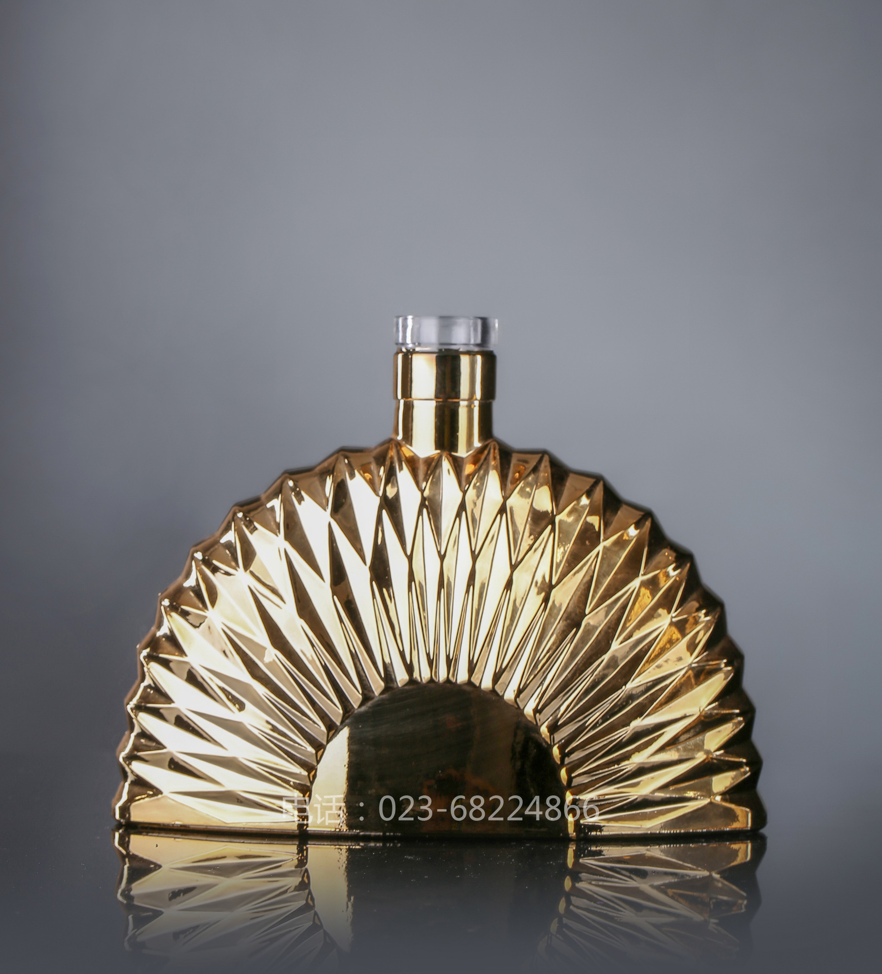 750ml玻璃电镀酒瓶/玻璃洋酒瓶/白兰地酒瓶/威士忌酒瓶/hj-y023