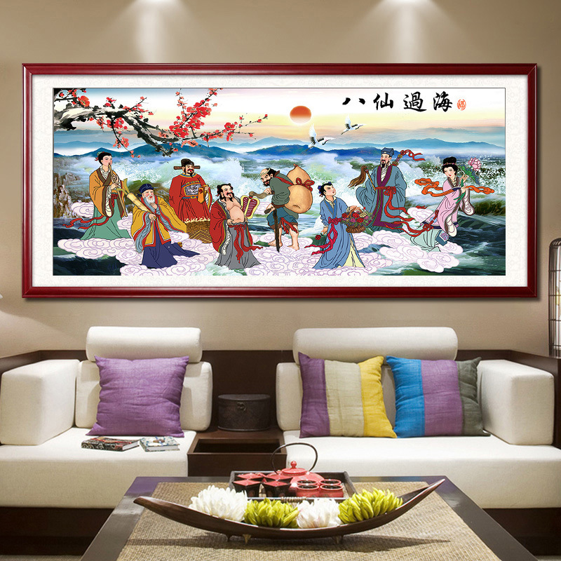 钻石画新款大幅 高清立体画客厅钻石画批发 魔方钻满钻 八仙过海3d99