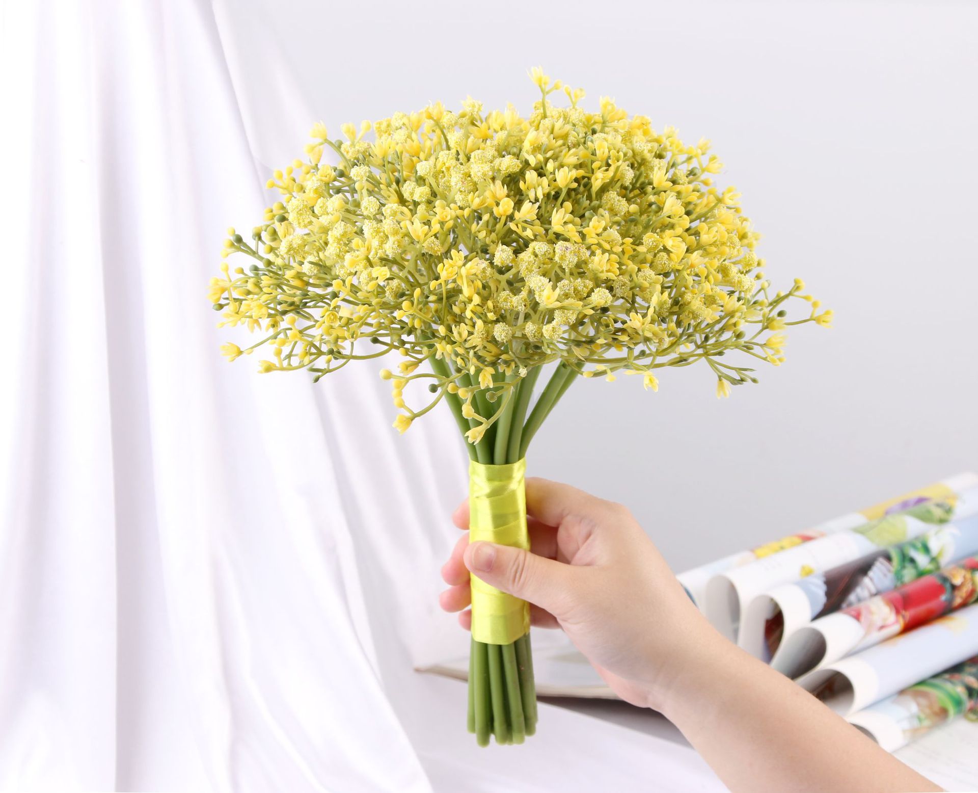 满天星仿真花手捧情人满天星婚庆婚礼花束新娘手捧花厂家批发