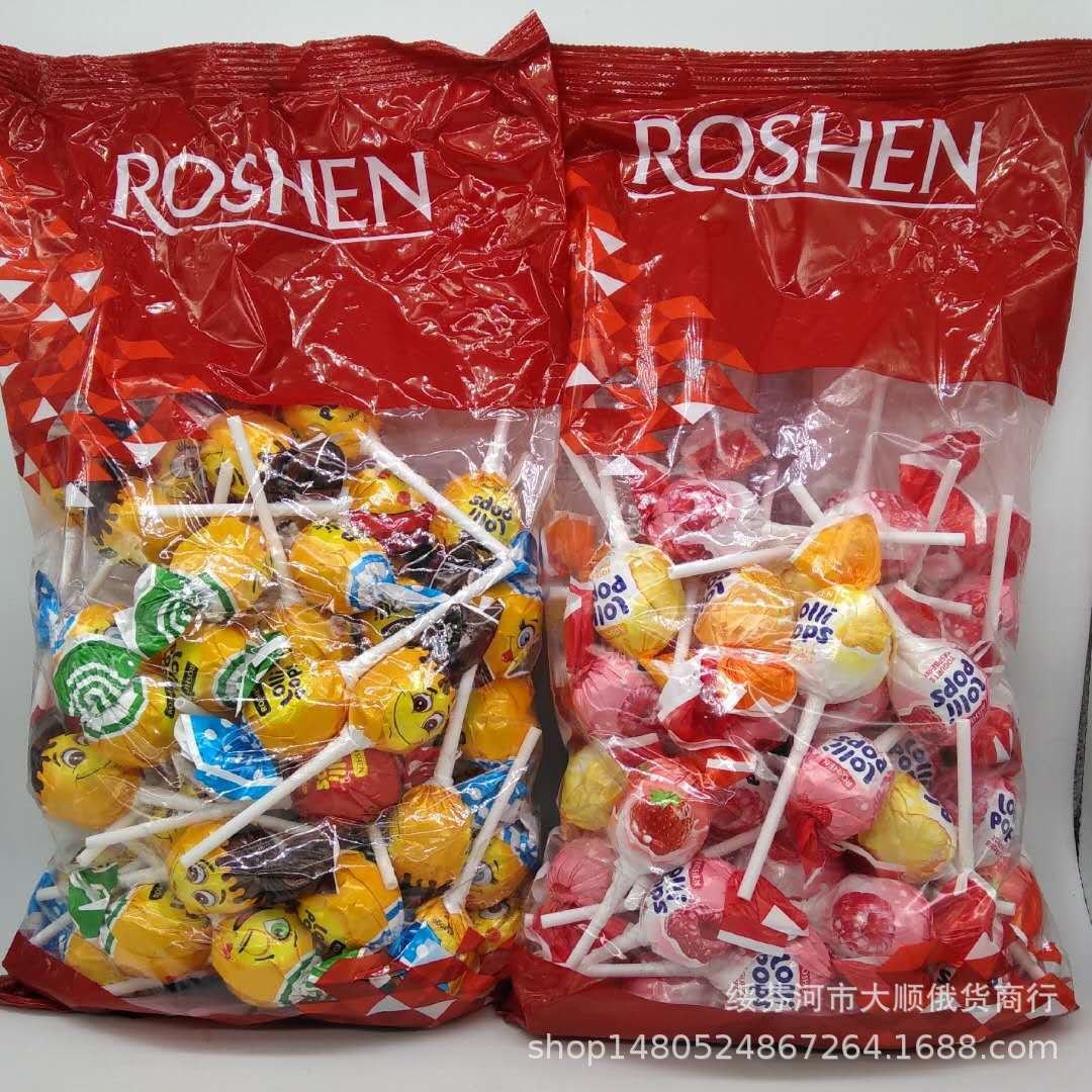 俄罗斯原装进口 如胜水果棒棒糖 1000g/袋 一箱6袋