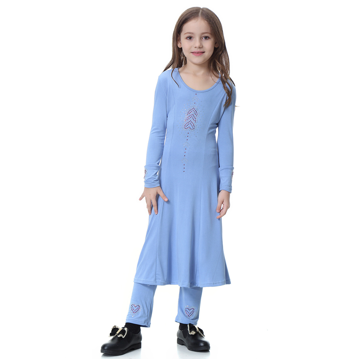 穆斯林阿拉伯中东马来西亚女孩牛奶丝钻石长袍长裤套装长裙连衣裙