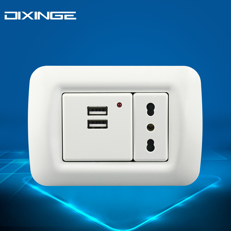 意式usb插座 118型10a意标16a意大利意规墙壁电源插座带双usb充电