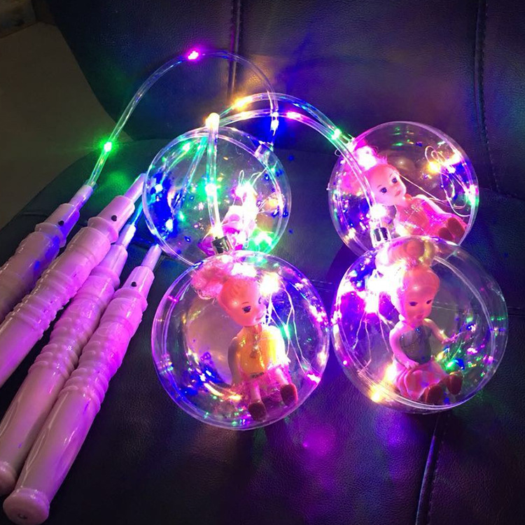 Douyin Online Influencer Luminous Bounce Ball 2018 New Transparent Cartoon Flash Portable Lantern Night Market Square Toy