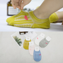 韩版甜美儿童船袜隐形 全棉透气网眼夏季薄女童船袜 春夏儿童短袜