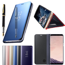 三星j4 2018手机壳j6 2018电镀镜面立式支架创意a8 2018智能皮套