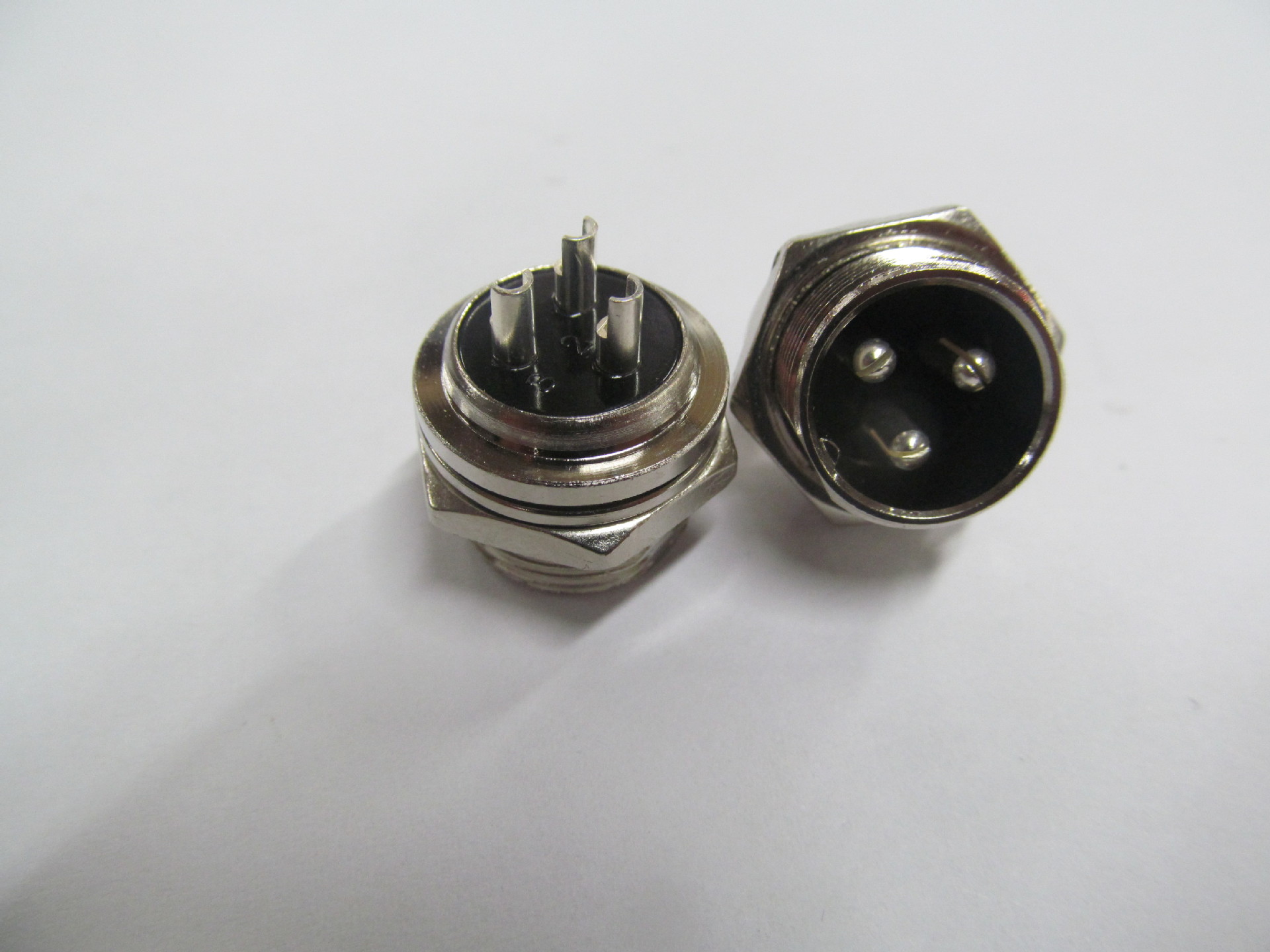 gx16穿墙式航空插头 gx16 3芯航空插头 3芯公头前锁螺母