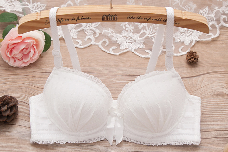 清新格调少女文胸有钢圈上托性感蕾丝舒适高中学生发育期内衣胸罩