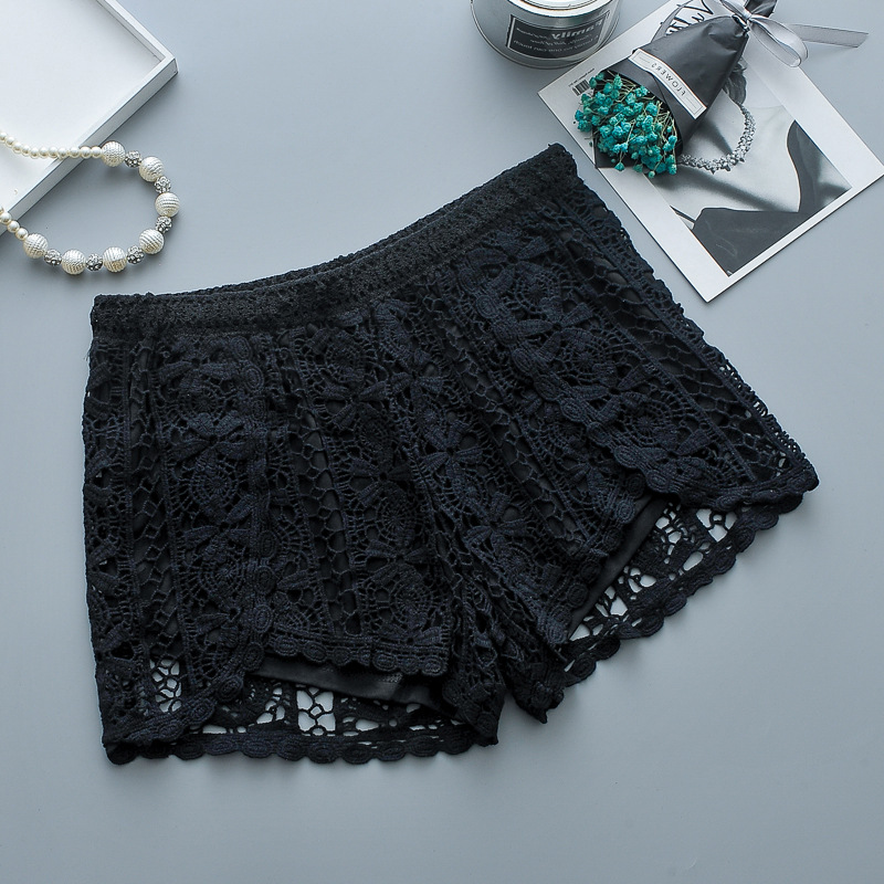 百搭三分打底短裤蕾丝镂空外穿安全裤女夏季防走光少女保险裤薄款