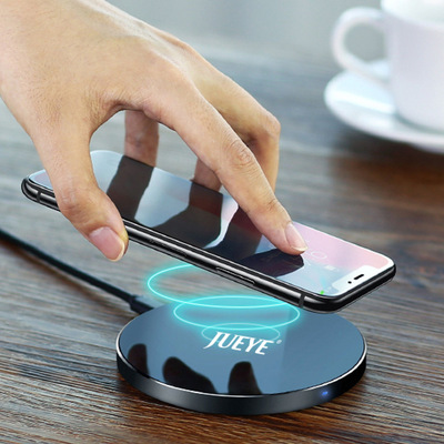 爵爷w10铝合金2a快充无线充电器 苹果8/x 无线充电底座手机充电器