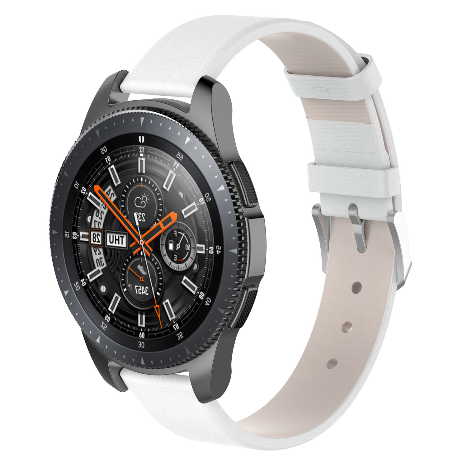 适用于三星galaxy watch 46mm版sm-r800智能手表真皮替换表带22mm