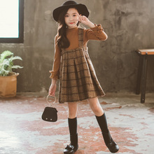 女童背带裙套装2023新款潮时髦秋季装儿童两件套女孩韩版时尚洋气