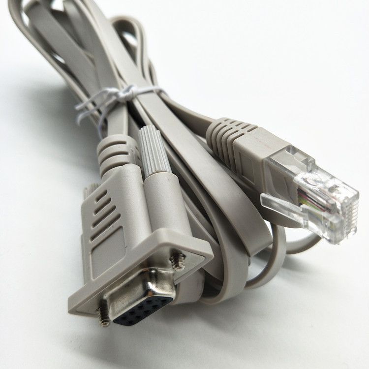 工厂定制db9转rj45串口线 rs232转rj45网口线 com信号线灰色