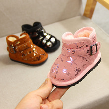 婴儿高帮棉鞋软底学步鞋宝宝雪地靴子女1-3岁卡通2023冬季男童鞋2