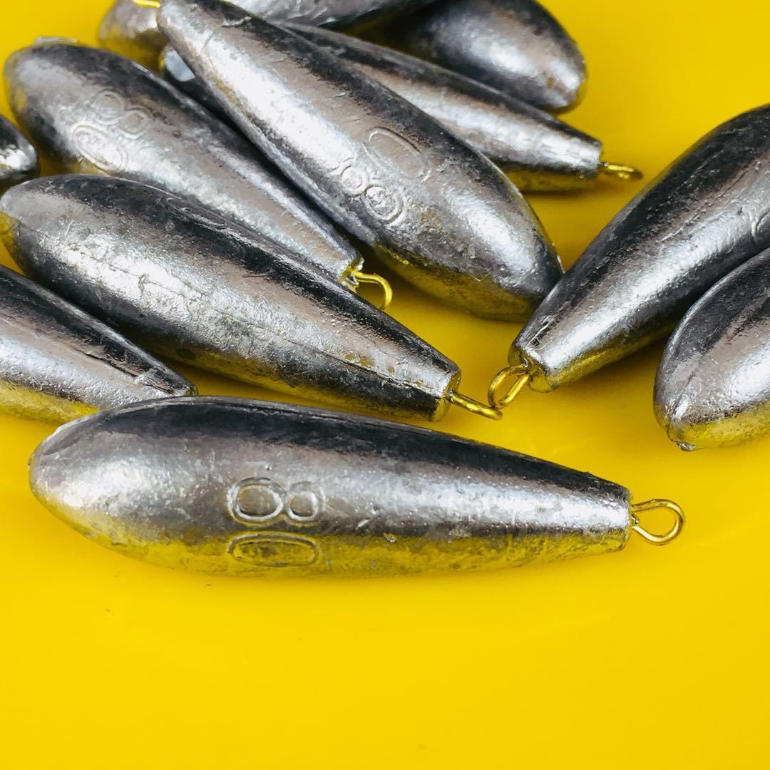 星灿渔具厂家批发柳叶形铅坠 铅坠带环铅坠渔具配件渔具批发 铅坠