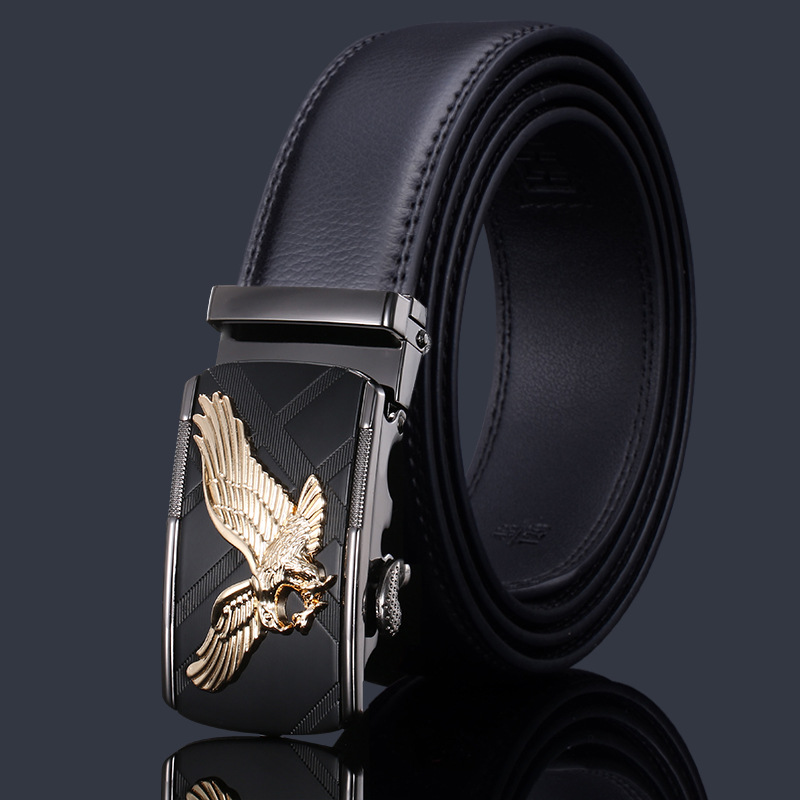 Manufacturer Leather Belt Men's Wholesale Automatic Leather Buckle Casual High-End Belt Men's Cowhide Business Men's Pant Belt