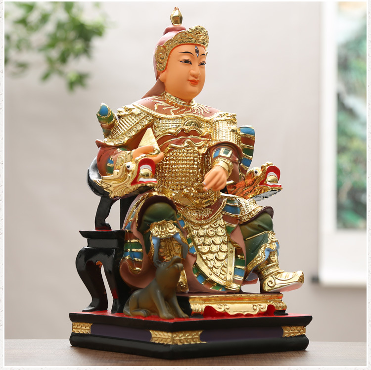 慈慧佛像二郎神神像 杨戬佛像坐像 站树脂二郎神 供奉12英寸30cm