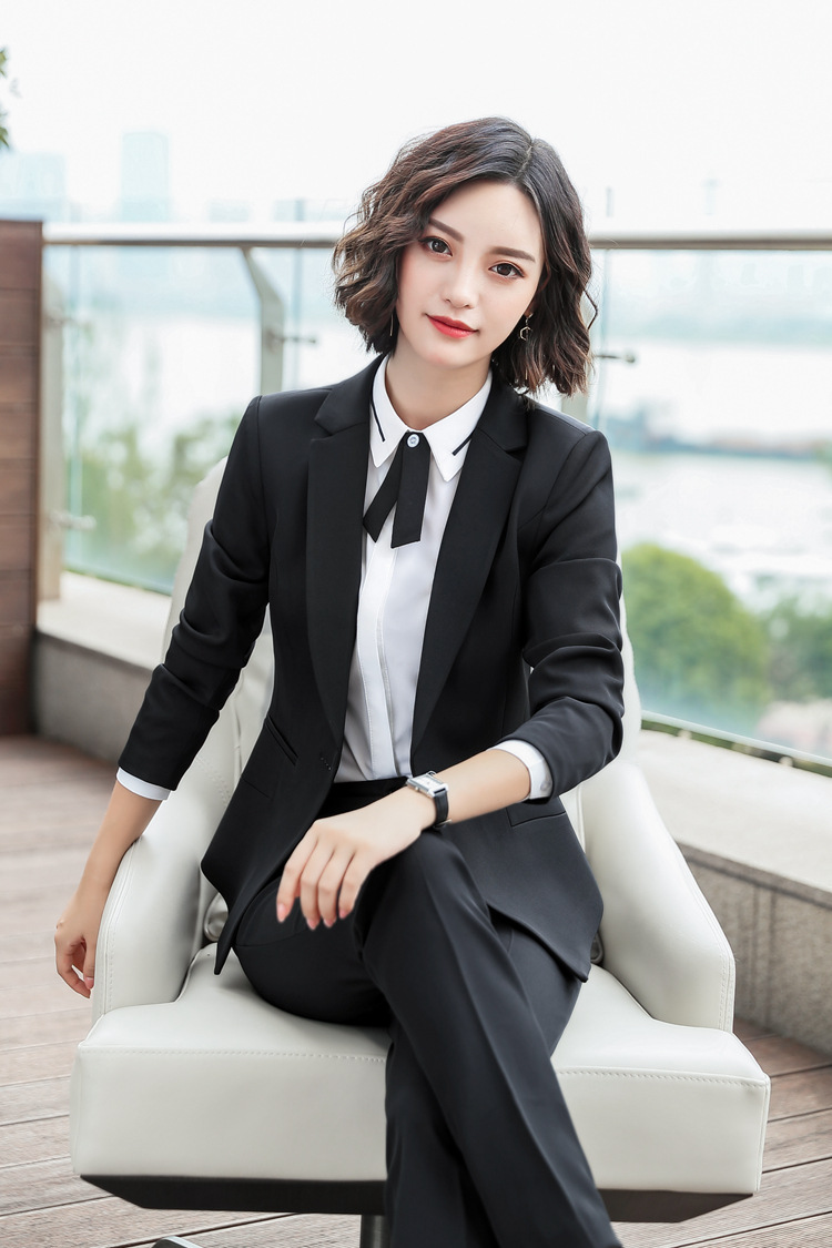 职业装女长袖套装2018秋冬修身款白领上班族ol工作服高档西装制服