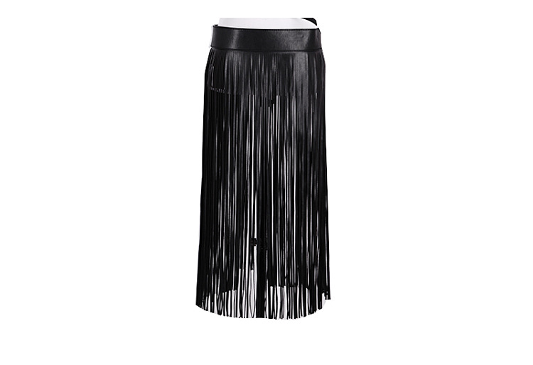 New European and American ethnic style women's adjustable skirt, women's PU set, waist seal, tassel fringe skirt, waist belt top pic 9