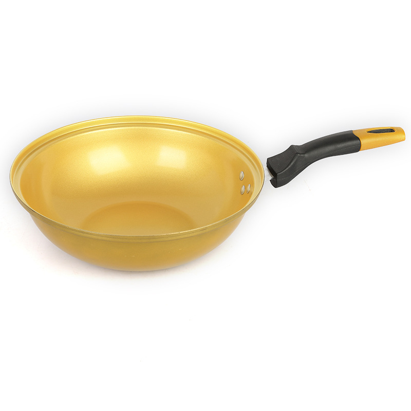 32cm真空黄金炒锅不粘锅厨房无油烟锅电磁炉通用平底锅锅具批发