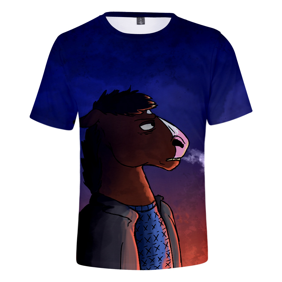 2020新款美漫波杰克系列 bojack 马男horseman 3d人物印花短袖短t