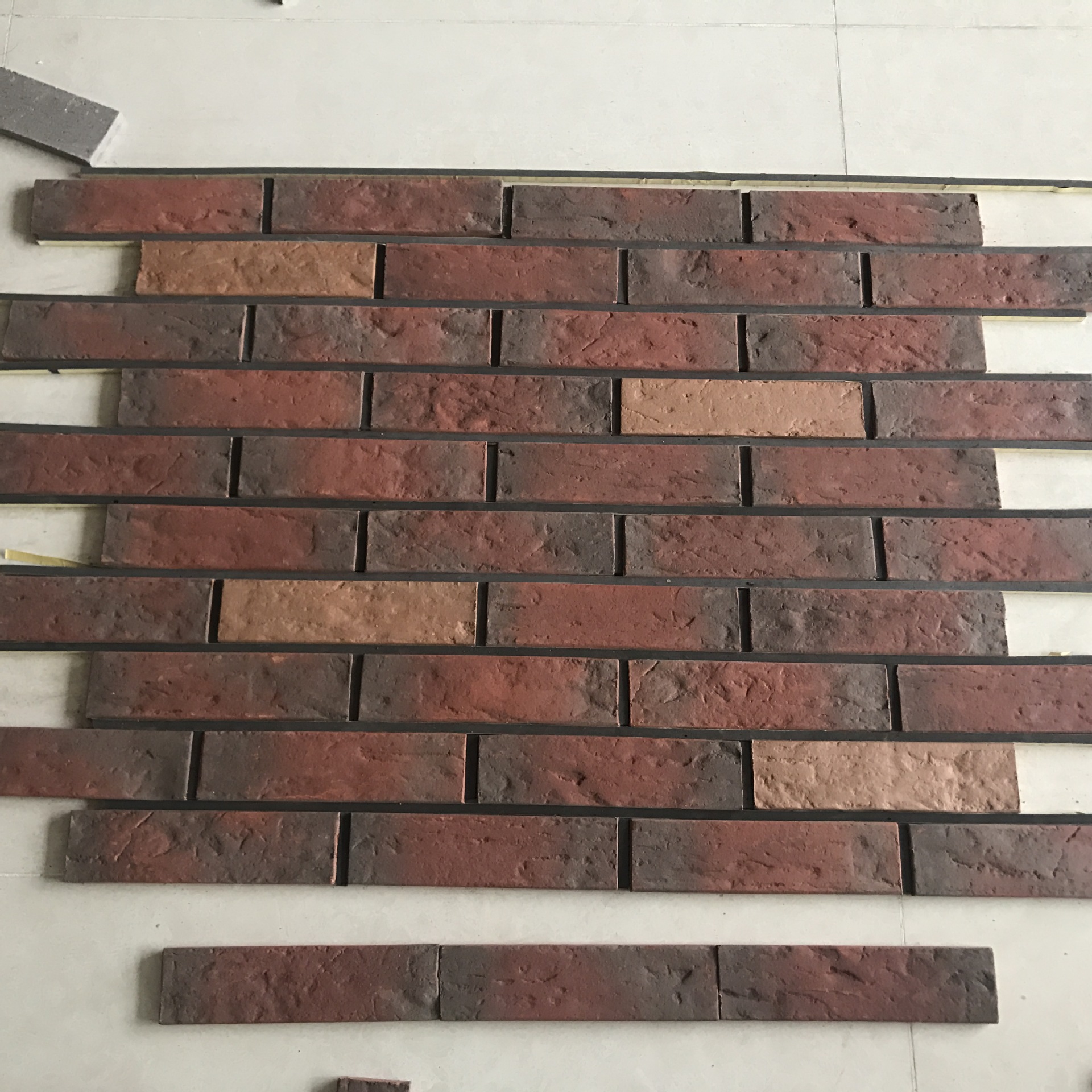 青灰三色 外墙陶土烧结文化砖 210*55*10mm 内墙装饰文化砖