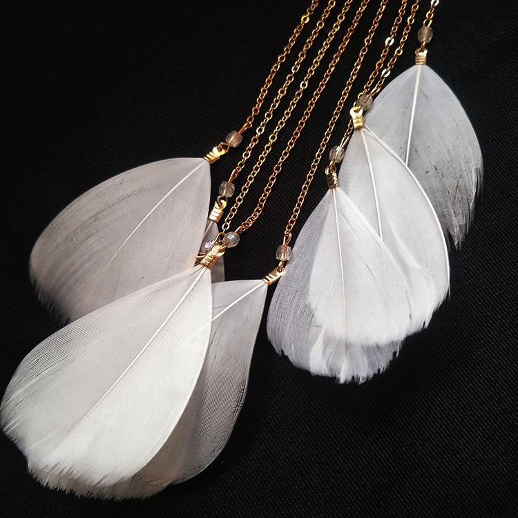 气质超仙羽毛耳挂波西米亚长款流苏耳环女无耳洞耳饰wish跨境爆款