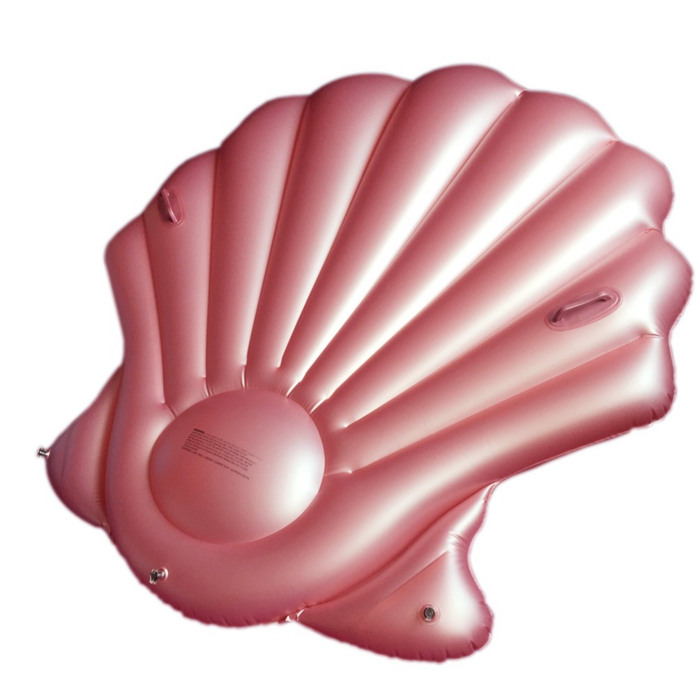 现货pvcv充气粉色白色贝壳沙发 扇贝浮排 浮床躺椅 来图定做批发