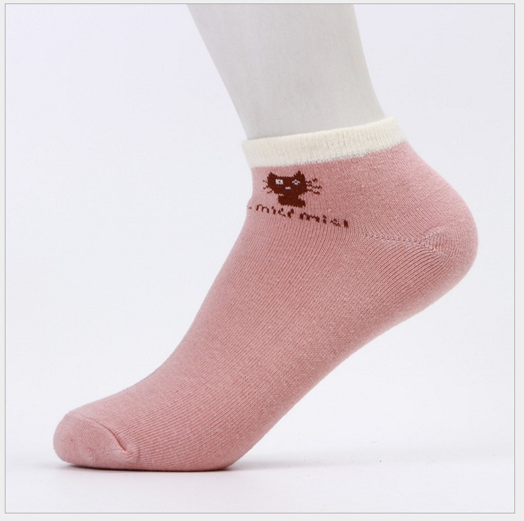 Autumn Cat Series Women's Low Top Socks Summer Cute Cartoon Kitten Socks Women's Socks Factory in Stock