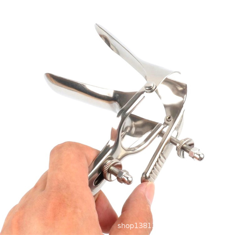 不锈钢金属后庭扩阴器肛塞医用女用妇科检查用窥阴器成人情趣用品