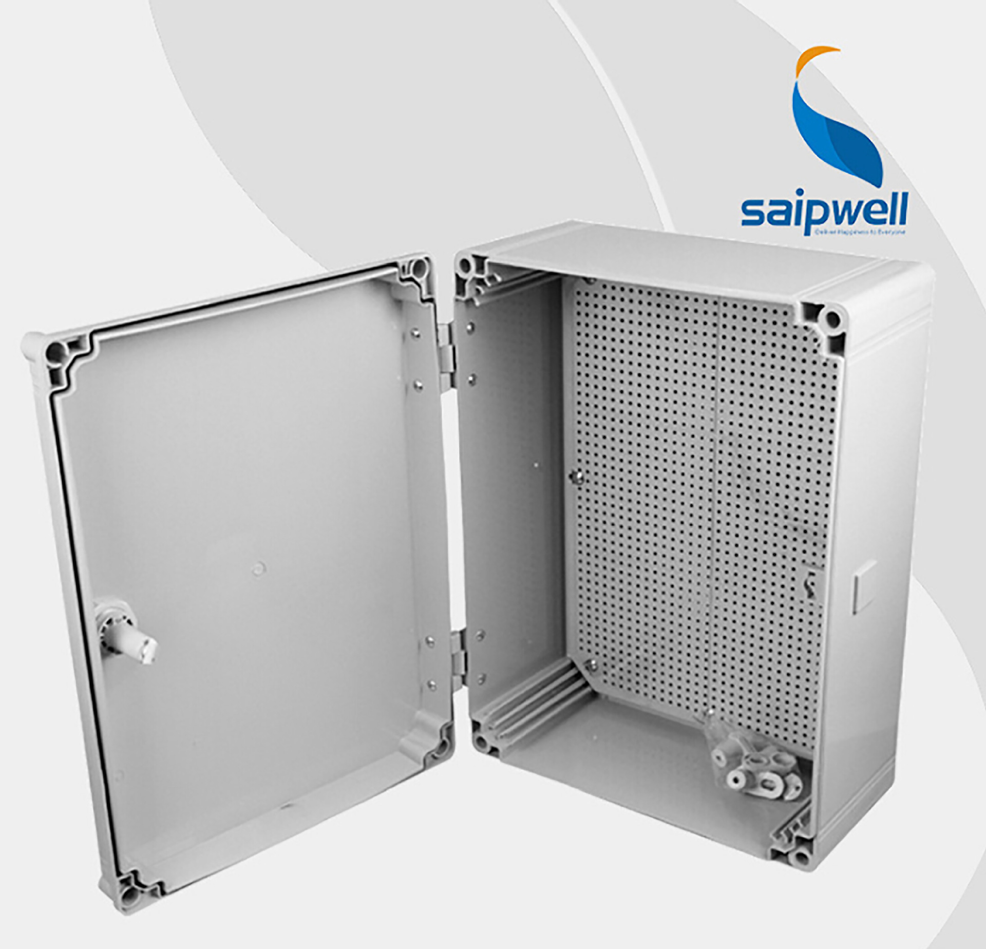 供应400*300*160mm带锁防水箱 信号指示箱 abs塑料电气防水配电箱