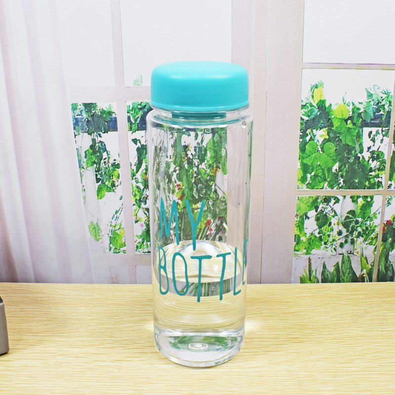 My Bottle Plastic Handy Cup Fruit Cup Matte Simple Alphabet Water Glass Drinks Gift Juice Cup