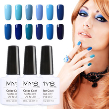 MYS甲油胶 蓝色系列UV光疗胶 QQ/芭比胶 环保可卸外贸速卖通热卖