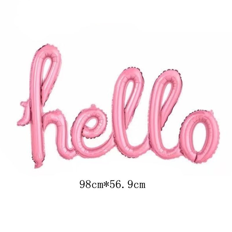 New Style One-Piece Pink Helloparty Aluminum Balloon Wedding Birthday and Holiday Party Decoration Balloon