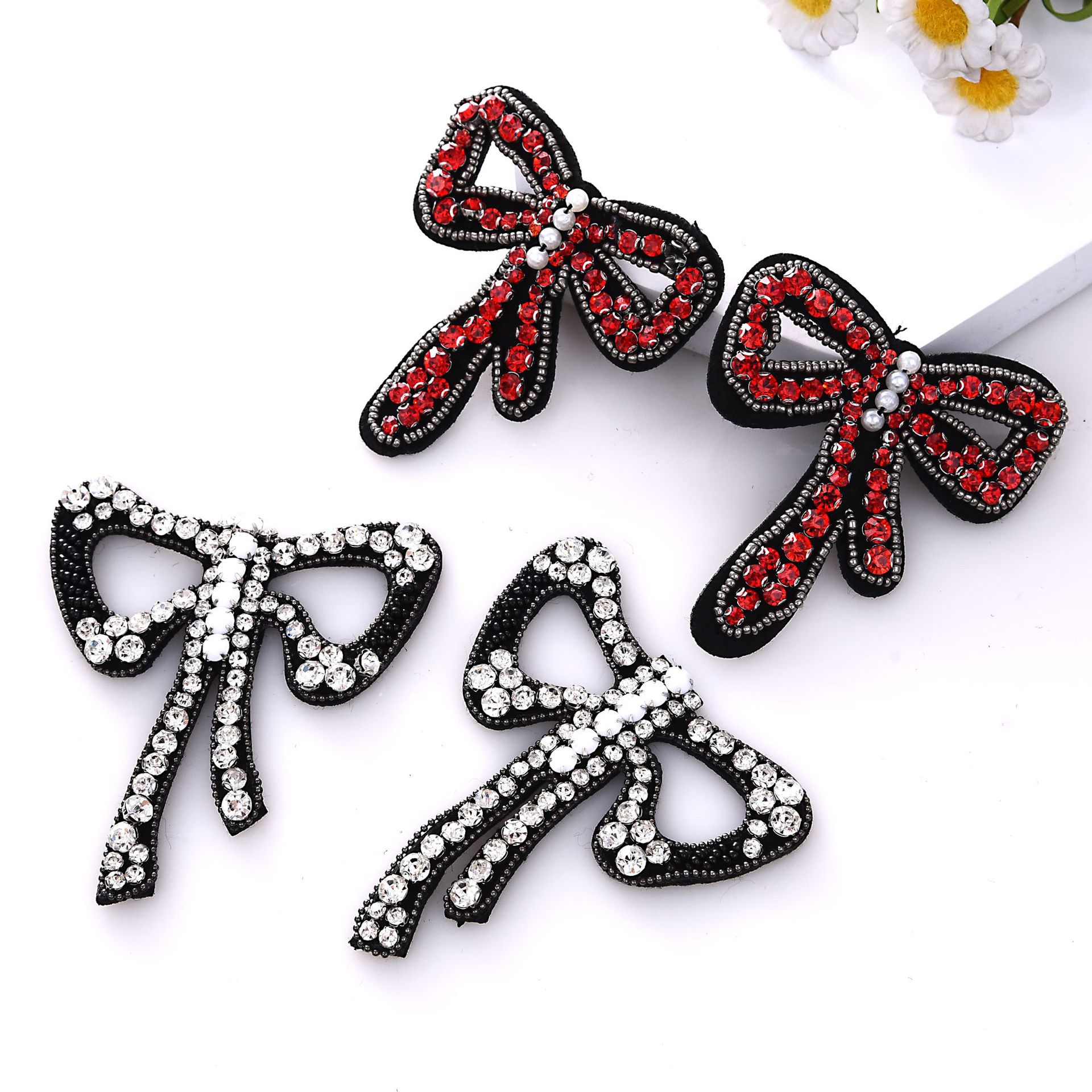 新款时尚diy蝴蝶结鞋花 水钻帽子配料百搭鞋子衣服补丁辅料配件