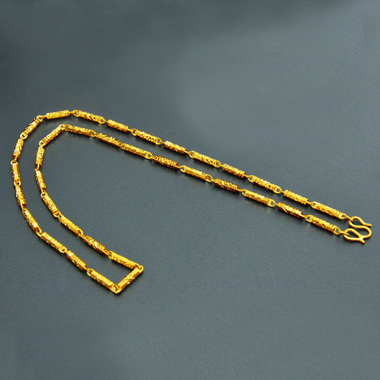 霸王金项链保色沙金项链 男士纯六角项链 24k镀金项链 仿金项链