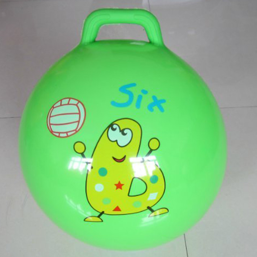 厂家直销65厘米手柄球加厚 环保充气玩具 瑜珈球 运动健身蹦蹦球