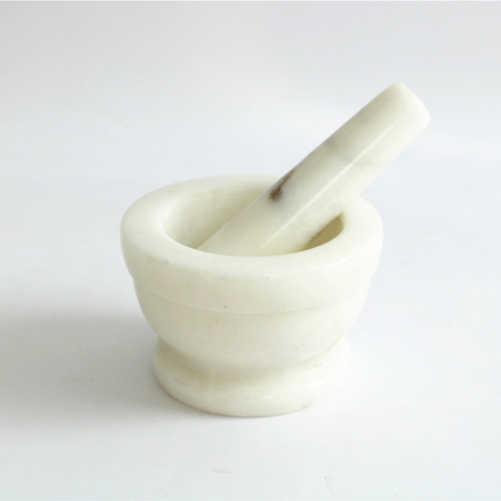 亚马逊的天然大理石捣蒜器家用蒜泥器厨房研磨石臼捣臼蒜杵