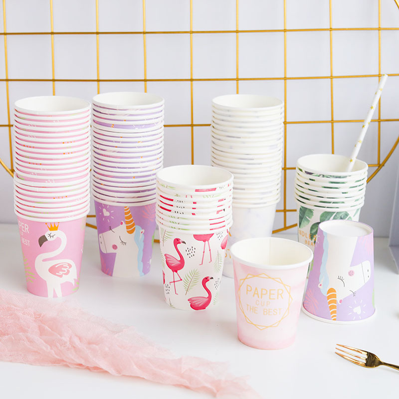 50 Pcs Disposable Paper Cup Creative Cute Cartoon Student Tea Cup Dormitory Home Printing Logo