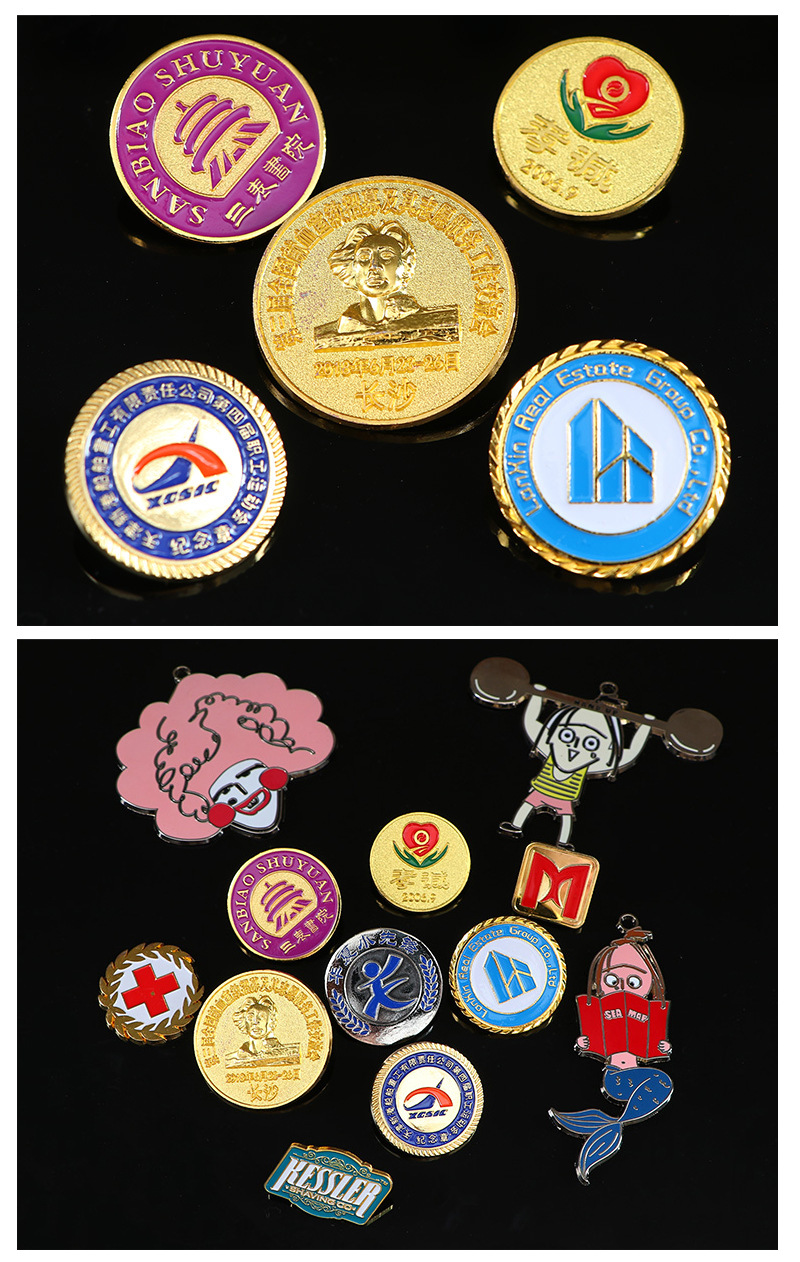 厂家批发烤漆徽章定做纪念品diy动物卡通胸章锌合金徽章胸牌定制