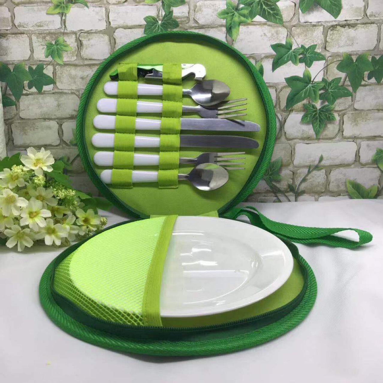 西餐套装餐具包定制彩色印花牛津布户外餐具包户外运动野餐包组合 - 